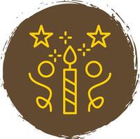 Candle Line Circle Sticker Icon vector