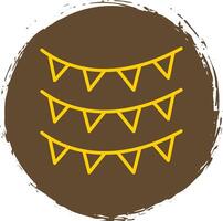 Bunting Line Circle Sticker Icon vector