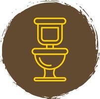 Toilet Line Circle Sticker Icon vector
