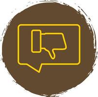 Dissatisfied Line Circle Sticker Icon vector