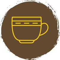 Cup Line Circle Sticker Icon vector