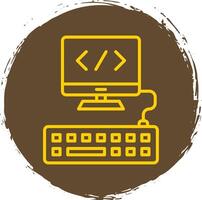 Web Programming Line Circle Sticker Icon vector