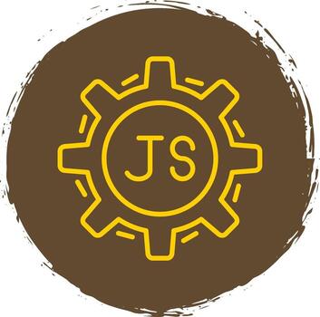 javascript línea circulo pegatina icono vector