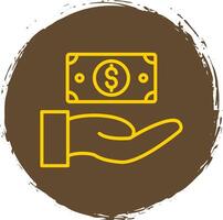 Give Money Line Circle Sticker Icon vector