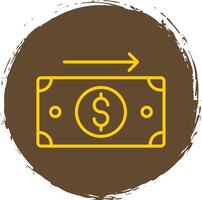 Send Money Line Circle Sticker Icon vector