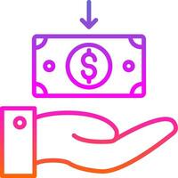 Receive Money Line Circle Sticker Icon vector