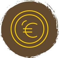 euro línea circulo pegatina icono vector