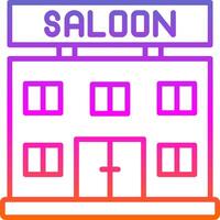 Saloon Line Circle Sticker Icon vector