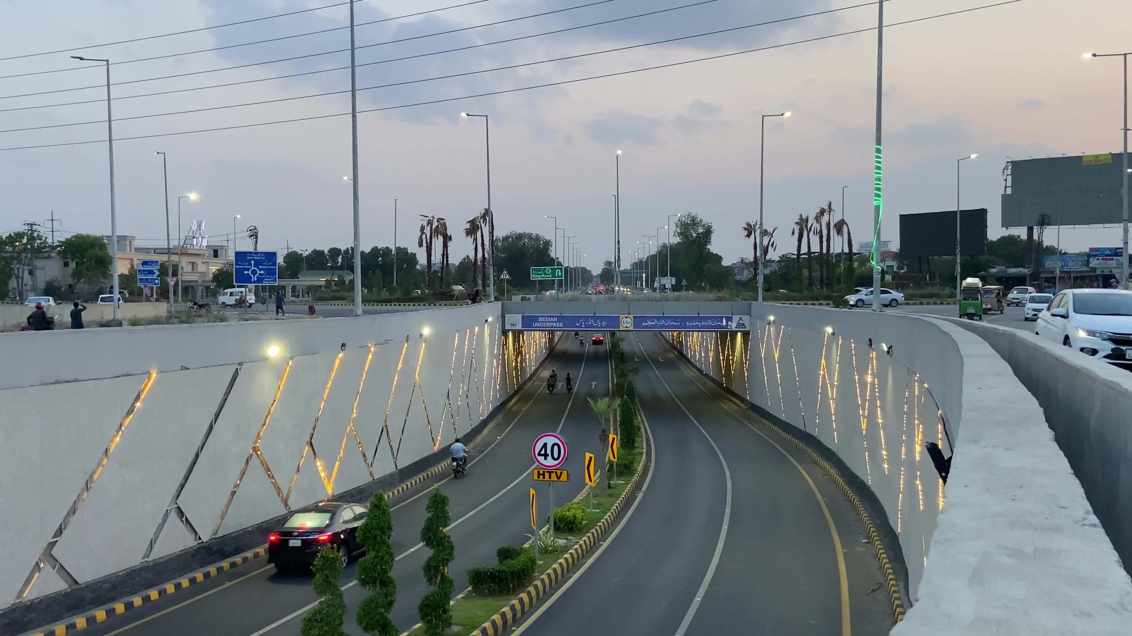 Beautiful view of underpass of traffic in Lahore Pakistan on April 27 ...