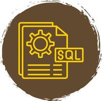 Sql File Line Circle Sticker Icon vector