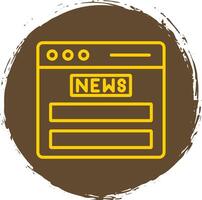 Noticias alimentar línea circulo pegatina icono vector