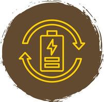 Eco Battery Line Circle Sticker Icon vector