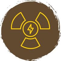 Nuclear Power Line Circle Sticker Icon vector