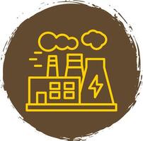 Power Plant Line Circle Sticker Icon vector