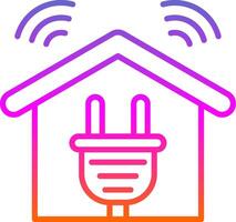 Smart Home Line Circle Sticker Icon vector