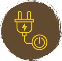 Power Button Line Circle Sticker Icon vector