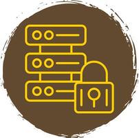 Secure Data Line Circle Sticker Icon vector