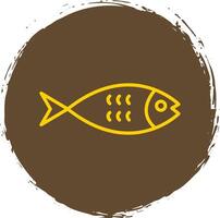 Salmon Line Circle Sticker Icon vector