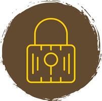 Locked Line Circle Sticker Icon vector