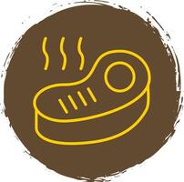 Steak Line Circle Sticker Icon vector