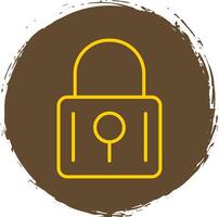 Locked Line Circle Sticker Icon vector