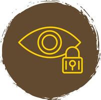 Retinal Scan Line Circle Sticker Icon vector