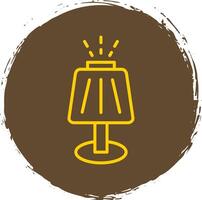 Table Lamp Line Circle Sticker Icon vector