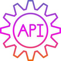 Api Line Circle Sticker Icon vector
