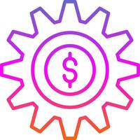 dinero administración línea circulo pegatina icono vector