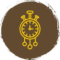 reloj línea circulo pegatina icono vector