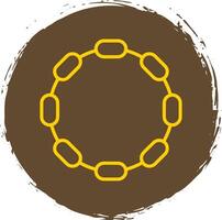 Chain Line Circle Sticker Icon vector