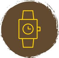 Watch Line Circle Sticker Icon vector