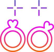 Wedding Rings Line Circle Sticker Icon vector