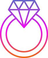 Diamond Ring Line Circle Sticker Icon vector