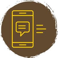 Mobile App Line Circle Sticker Icon vector