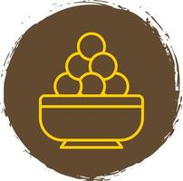 Laddu Line Circle Sticker Icon vector