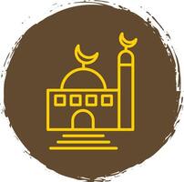 Mosque Line Circle Sticker Icon vector