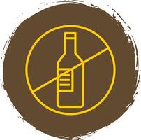 No Alcohol Line Circle Sticker Icon vector