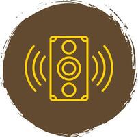 Sound Speaker Line Circle Sticker Icon vector