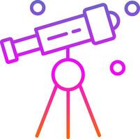 Telescope Line Circle Sticker Icon vector