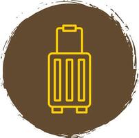 Suitcase Line Circle Sticker Icon vector