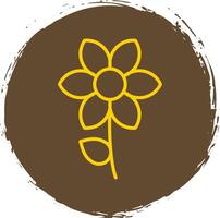 Flower Line Circle Sticker Icon vector