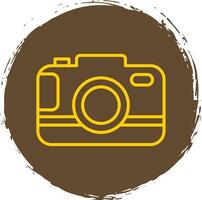 Camera Line Circle Sticker Icon vector