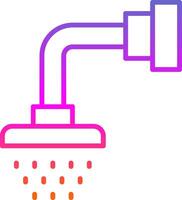 Shower Head Line Circle Sticker Icon vector