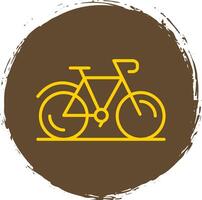 Bicycle Line Circle Sticker Icon vector