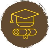 Graduation Line Circle Sticker Icon vector