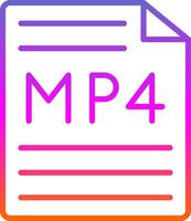 mp4 línea circulo pegatina icono vector
