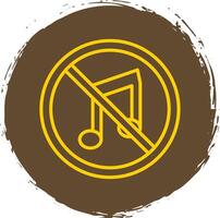 No Music Line Circle Sticker Icon vector