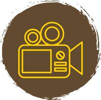 Camera Line Circle Sticker Icon vector