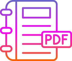 Pdf Line Circle Sticker Icon vector